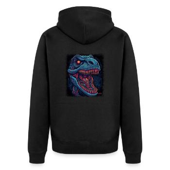 sayings fun dinosaurus birthday present gift idea - Unisex Premium Bio Zip Hoodie - Schwarz - Hinten - Nico (187cm)