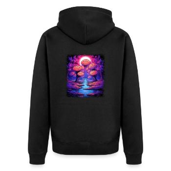 peace cool pride counterculture awesome - Unisex Premium Organic Zip Hoodie - black - Back - Nico (187cm)