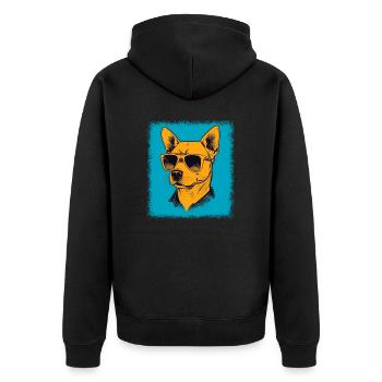 dogwalking birthday mammal quote geek jokes - Unisex Premium Bio Zip Hoodie - Schwarz - Hinten - Nico (187cm)