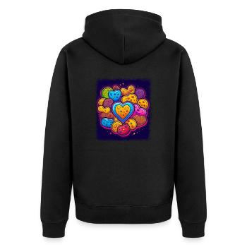 baking gift joke funny chef design tshirts happy - Unisex Premium Bio Zip Hoodie - Schwarz - Hinten - Nico (187cm)