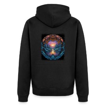 sayings panda bear koala birthday present grumbler - Unisex Premium Bio Zip Hoodie - Schwarz - Hinten - Nico (187cm)