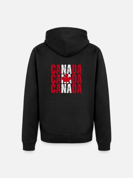 Flag of Canada, Canadian pride - Unisex Premium Organic Zip Hoodie - black