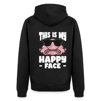 Blobfisch | Fische Aquaristik Blobfische Geschenke - Unisex Premium Bio Zip Hoodie - Schwarz - Hinten - Nico (187cm)