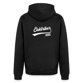 Elektriker 2025 Ausbildung Beruf Elektrik Lehre - Unisex Premium Bio Zip Hoodie - Schwarz - Hinten - Nico (187cm)