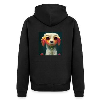 Fleur de chien Sweet - Veste à capuche bio Premium Unisexe - noir - Dos - Nico (187cm)