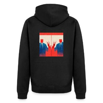 Demokraten Gegen Republikaner - Unisex Premium Bio Zip Hoodie - Schwarz - Hinten - Nico (187cm)
