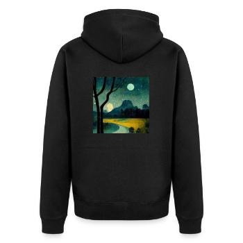 The Night - Unisex Premium Organic Zip Hoodie - black - Back - Nico (187cm)