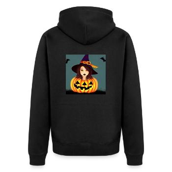 Sorcière adolescente d’Halloween - Veste à capuche bio Premium Unisexe - noir - Dos - Nico (187cm)