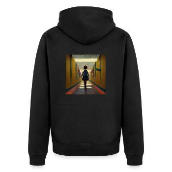 Back to school - Veste à capuche bio Premium Unisexe - noir - Dos - Nico (187cm)
