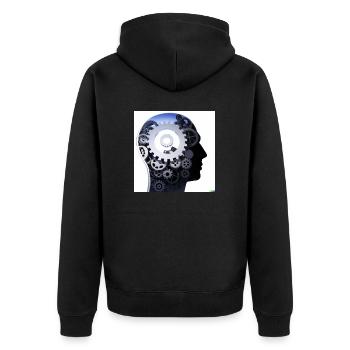 Künstliche Intelligenz - Unisex Premium Bio Zip Hoodie - Schwarz - Hinten - Nico (187cm)