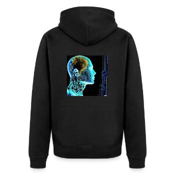 Artificial intelligence - Unisex Premium Organic Zip Hoodie - black - Back - Nico (187cm)