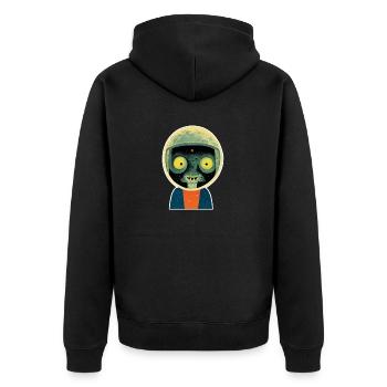 Space Zombie - Unisex Premium Organic Zip Hoodie - black - Back - Nico (187cm)