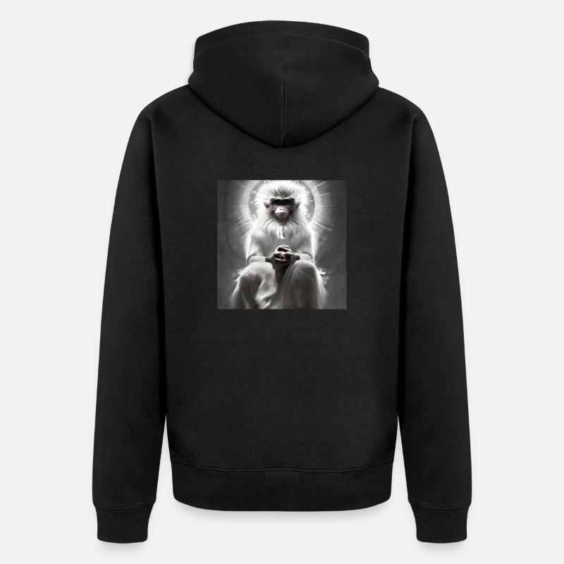 Série : Singe sage - Veste à capuche bio Premium Unisexe - noir