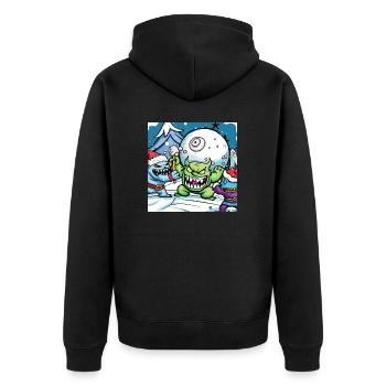 Les monstres ont aussi des batailles de boules de neige. - Veste à capuche bio Premium Unisexe - noir - Dos - Nico (187cm)