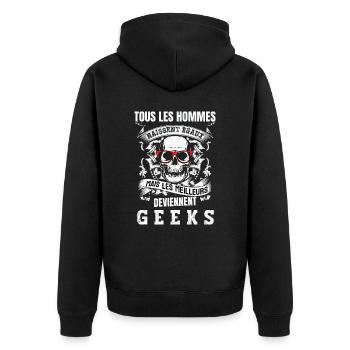 les meilleurs deviennent geeks - Veste à capuche bio Premium Unisexe - noir - Dos - Nico (187cm)