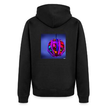 explodierende weihnachtskugel - Unisex Premium Bio Zip Hoodie - Schwarz - Hinten - Nico (187cm)