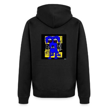 Doge - Unisex Premium Bio Zip Hoodie - Schwarz - Hinten - Nico (187cm)