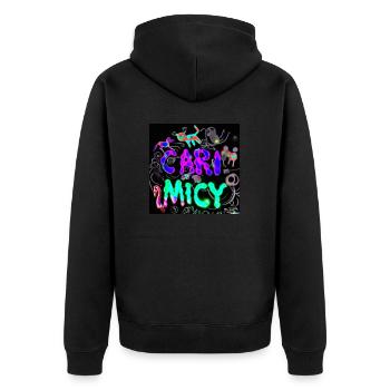 Animals 2 - Unisex Premium Bio Zip Hoodie - Schwarz - Hinten - Nico (187cm)