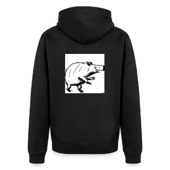 example com 4 - Unisex Premium Bio Zip Hoodie - Schwarz - Hinten - Nico (187cm)