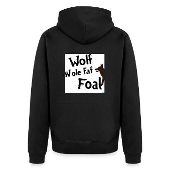 Wolf - Unisex Premium Bio Zip Hoodie - Schwarz - Hinten - Nico (187cm)