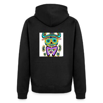 Kunstwerk - Unisex Premium Bio Zip Hoodie - Schwarz - Hinten - Nico (187cm)
