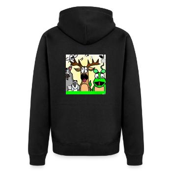 Crazy Amimals - Unisex Premium Bio Zip Hoodie - Schwarz - Hinten - Nico (187cm)