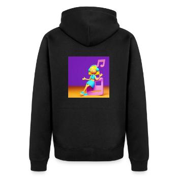 ILLUSTRATION MUSICALE AMUSANTE - Veste à capuche bio Premium Unisexe - noir - Dos - Nico (187cm)