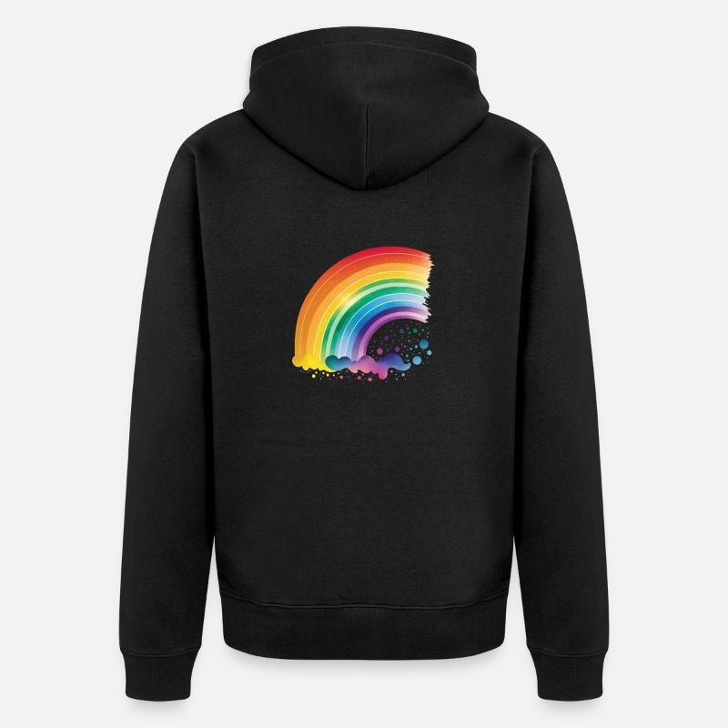 Rainbow semicircular - Unisex Premium Organic Zip Hoodie - black
