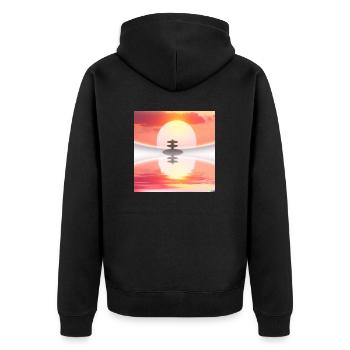 JD Star Artwork No.3 - Unisex Premium Bio Zip Hoodie - Schwarz - Hinten - Nico (187cm)