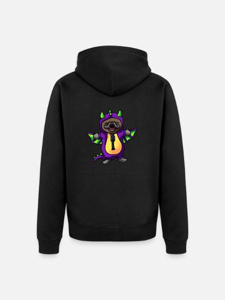 Beaked dragon - Unisex Premium Organic Zip Hoodie - black