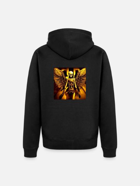 Goldener Engel - Unisex Premium Bio Zip Hoodie - Schwarz