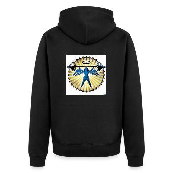 angelic barbell1 - Unisex Premium Bio Zip Hoodie - Schwarz - Hinten - Nico (187cm)