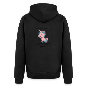 Licorne texte noire - Veste à capuche bio Premium Unisexe - noir - Dos - Nico (187cm)