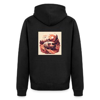 Bus Camping Aventure Outback Australie - Veste à capuche bio Premium Unisexe - noir - Dos - Nico (187cm)