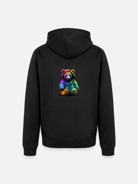 PLÜSCH - SÜSSER TEDDYBÄR - GESCHENKIDEE - Unisex Premium Bio Zip Hoodie - Schwarz