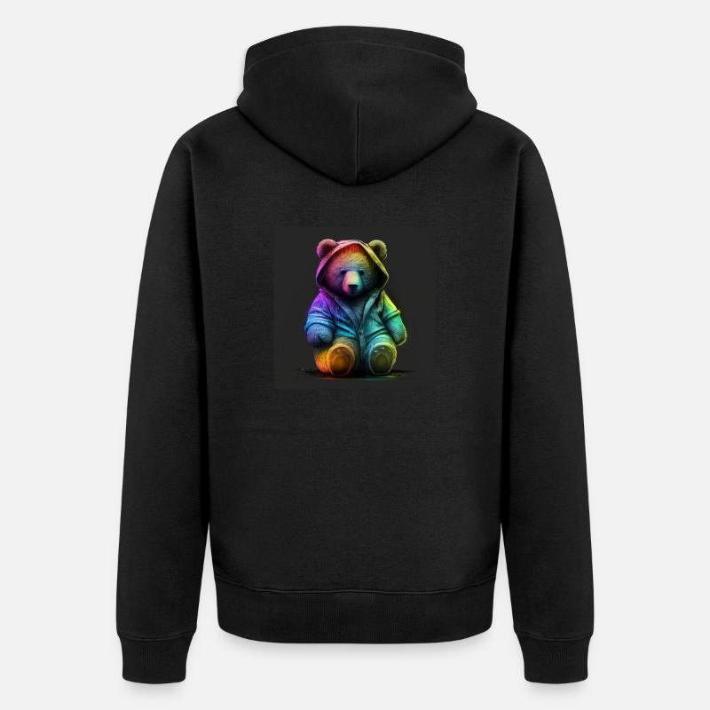 PELUCHE - DOUX NOUNOURS - IDEE CADEAU - Veste à capuche bio Premium Unisexe - noir