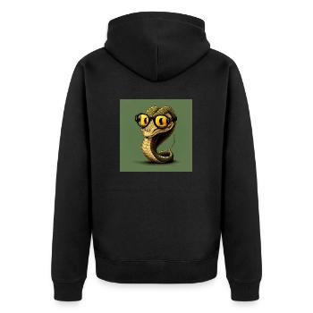 The retro spectacle snake - Unisex Premium Organic Zip Hoodie - black - Back - Nico (187cm)