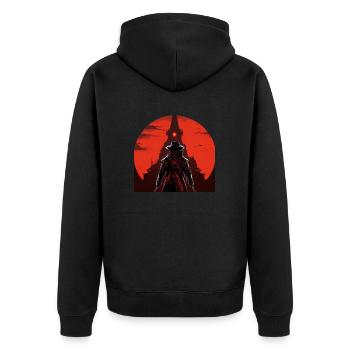 Tour sombre - Veste à capuche bio Premium Unisexe - noir - Dos - Nico (187cm)