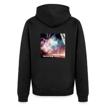 Counting stars - Unisex Premium Bio Zip Hoodie - Schwarz - Hinten - Nico (187cm)