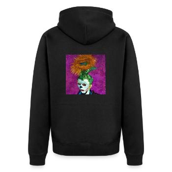 Van Gogh Kunst - Unisex Premium Bio Zip Hoodie - Schwarz - Hinten - Nico (187cm)