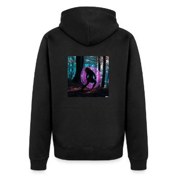 Forest Dance - Unisex Premium Bio Zip Hoodie - Schwarz - Hinten - Nico (187cm)