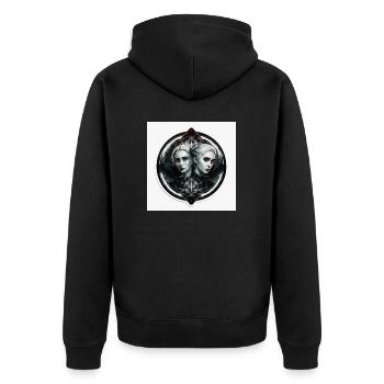 gemeaux 2 femmes en miroir - Veste à capuche bio Premium Unisexe - noir - Dos - Nico (187cm)