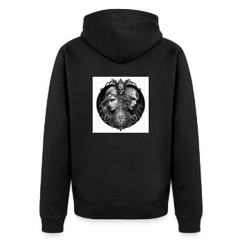 gemeaux 2 femmes dos à dos - Veste à capuche bio Premium Unisexe - noir - Dos - Nico (187cm)