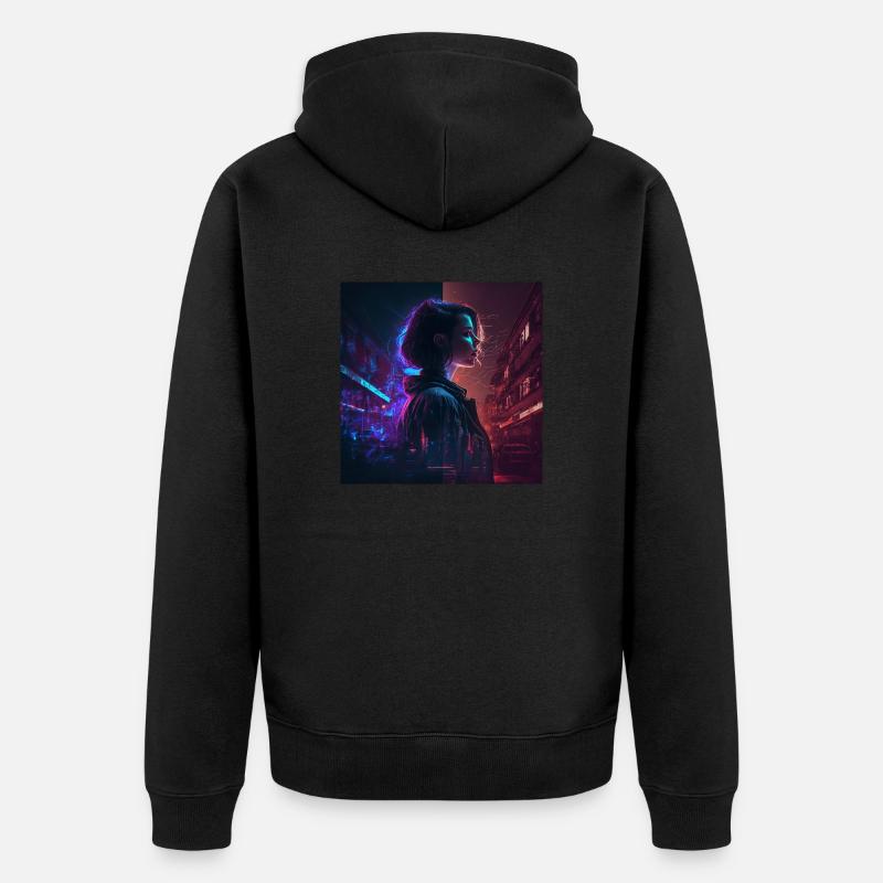 Néon sur la peau - Veste à capuche bio Premium Unisexe - noir