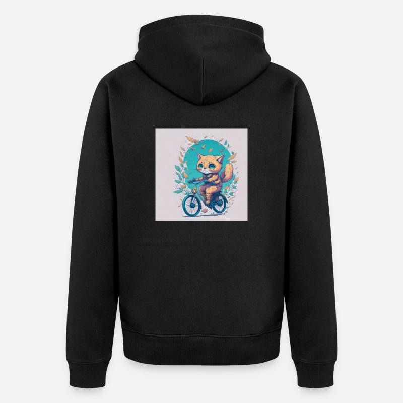 Chat à vélo - Veste à capuche bio Premium Unisexe - noir