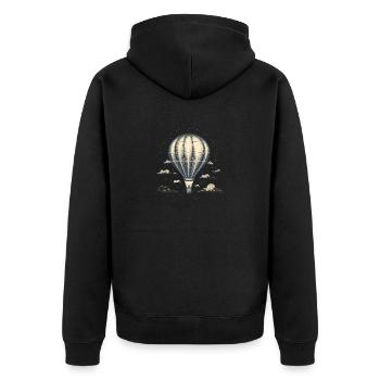Retro Balloon - Unisex Premium Bio Zip Hoodie - Schwarz - Hinten - Nico (187cm)