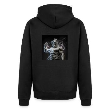 Greek Zeus Sculpture Modern - Unisex Premium Organic Zip Hoodie - black - Back - Nico (187cm)