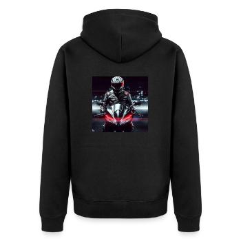 Art numérique de moto - Veste à capuche bio Premium Unisexe - noir - Dos - Nico (187cm)