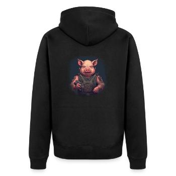 Amour Mammal Cadeau d’anniversaire Mignon Cochon d’Inde - Veste à capuche bio Premium Unisexe - noir - Dos - Nico (187cm)