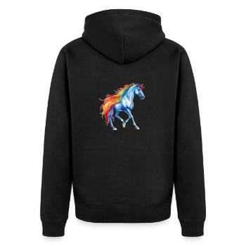 Cheval - Veste à capuche bio Premium Unisexe - noir - Dos - Nico (187cm)